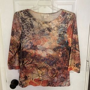 Coldwater Creek Artsy Womens sz Lg Top Vgc